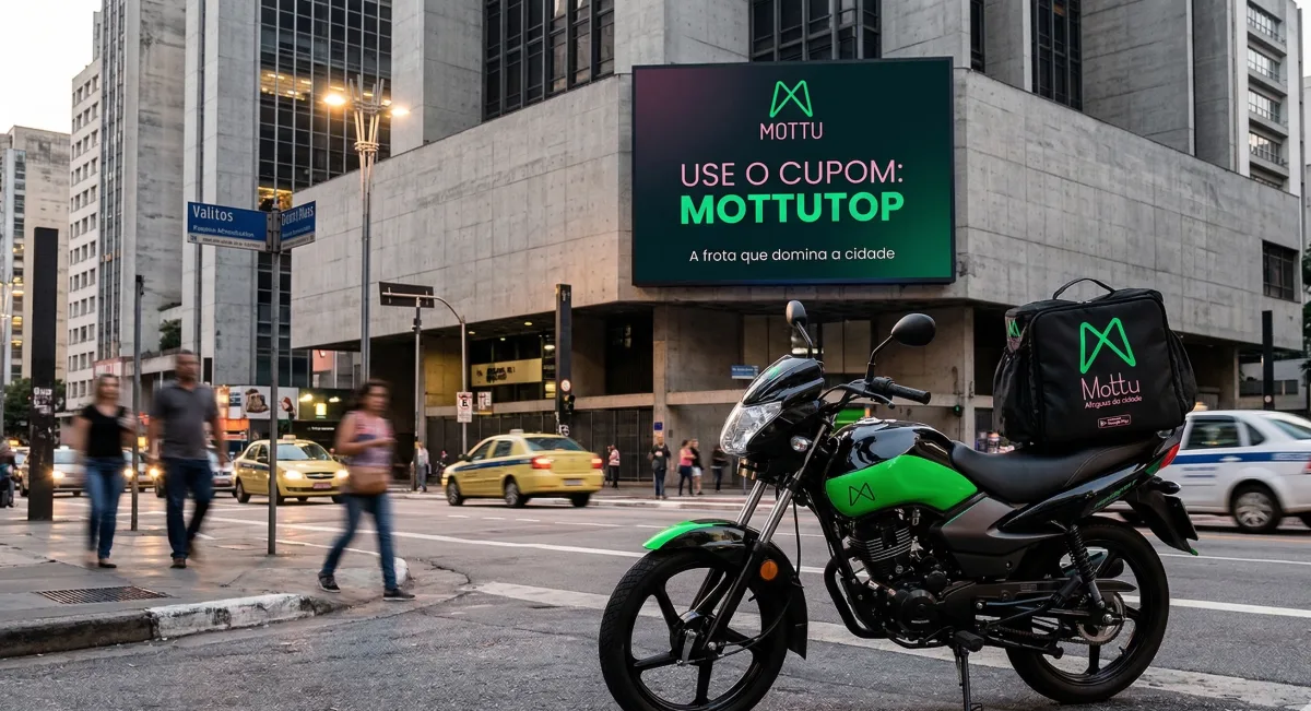 Alugue uma Mottu com cupom de desconto MOTTUTOP — moto para entregador